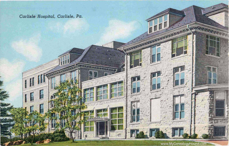 Carlisle, Pennsylvania, Carlisle Hospital, vintage postcard photo
