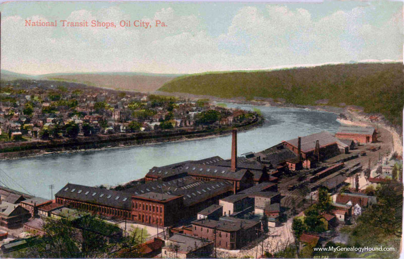 Oil City, Pennsylvania, National Transit Shops, vintage postcard photo