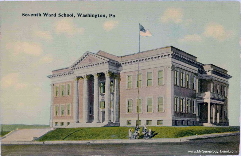 Washington, Pennsylvania, Seventh Ward School, vintage postcard photo