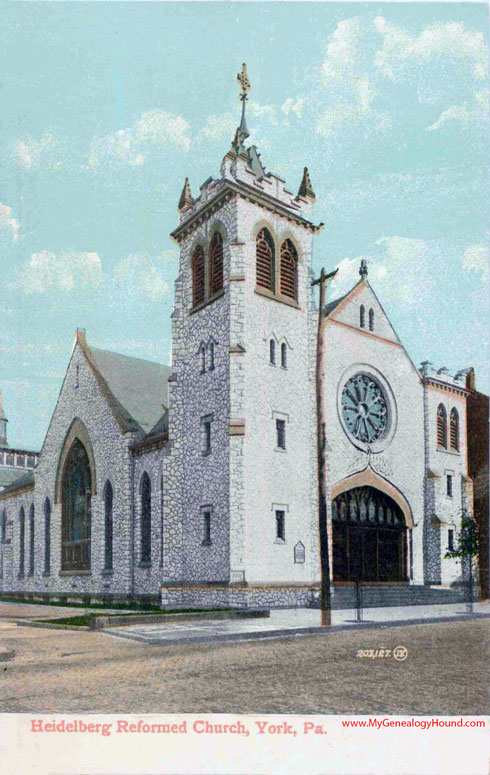 York, Pennsylvania, Heidelberg Reformed Church, vintage postcard photo