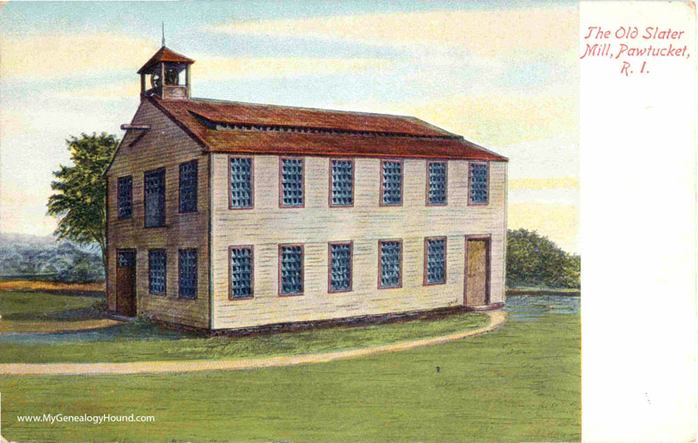 Pawtucket, Rhode Island, The Old Slater Mill, vintage postcard, photo