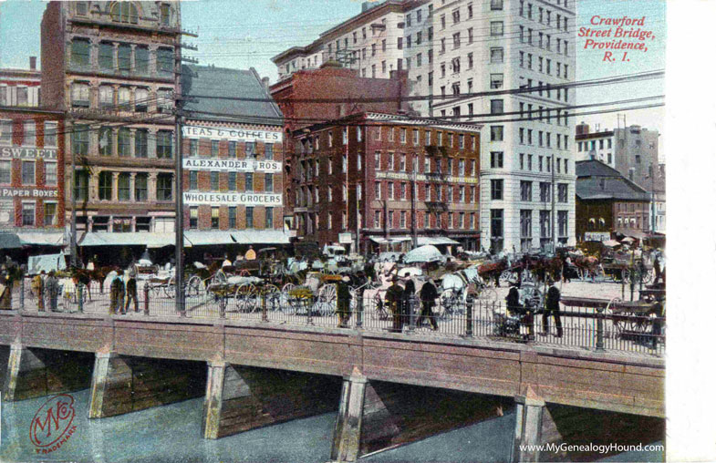 Providence, Rhode Island, Crawford Street Bridge, vintage postcard, photo