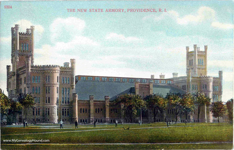 New State Armory, Providence, Rhode Island, vintage postcard, photo