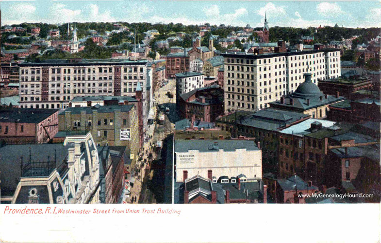 Providence, Rhode Island, Westminster Street, vintage postcard, photo